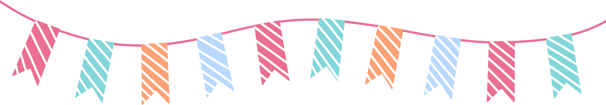 Cute and colorful stripes party banner